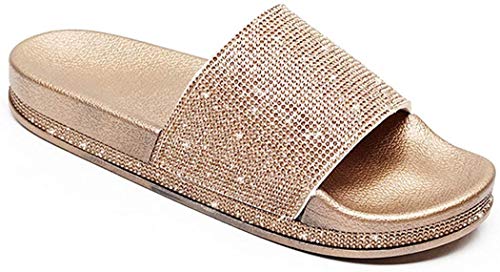 Damen Mädchen Sandalen Sommer Hausschuhe Flip Flops Mode Flache mit Strass Glitzer für Frauen Sommer Flip Flops Casual Strand Sandale Flache Schuhe (EU 36, Mehrfarbig) von Wiftly