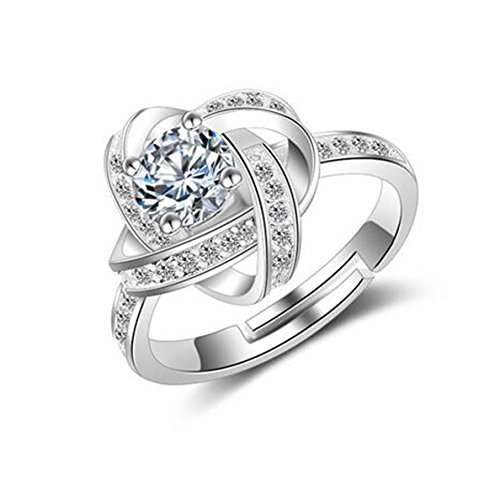 Damen Ringe Öffnung Verstellbar 925er Sterling Silber mit Zirkonia Partnerschaftsringe Trauringe Ewige Liebe Cross Verlobungsring von Wiftly