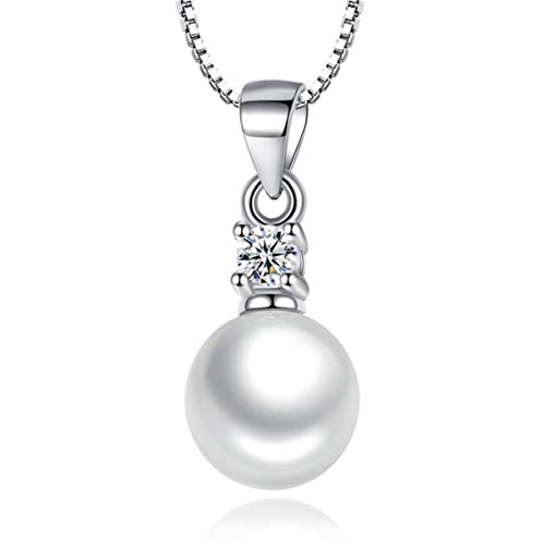 Perle Süßwasser mit Zirkonia Halskette Anhänger Silberkette Damen 925 Halsketten für Frauen Schmuck Damen Geschenk für Frauen von Wiftly