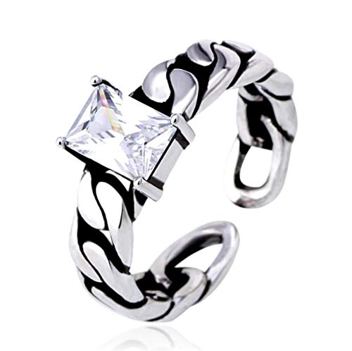 Wiftly Ringe für Damen Mädchen Silber 925 Verstellbaren Ringe Retro Einfache Zirkonia Glitzer Partnerring Zeigefinger Ring öffnung Ring von Wiftly