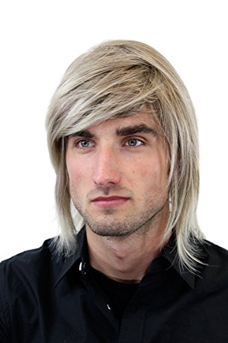 WIG ME UP - GFW892-18T22 Perücke Männer gemischtes Blond Lang Seitenscheitel von WIG ME UP