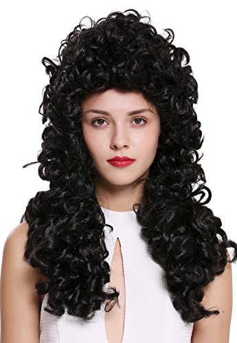 WIG ME UP - B17-2P-B-2 Perücke Damen Herren Barock Renaissance König Edelmann lang Locken gelockt schwarz von WIG ME UP