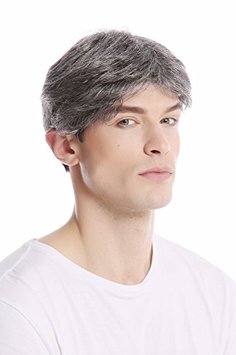 WIG ME UP - GFW1168-44 Herrenperücke Perücke Männer Kurz Jugendlich Lässig Modisch Grau Dunkelgrau mit Schwarz von WIG ME UP