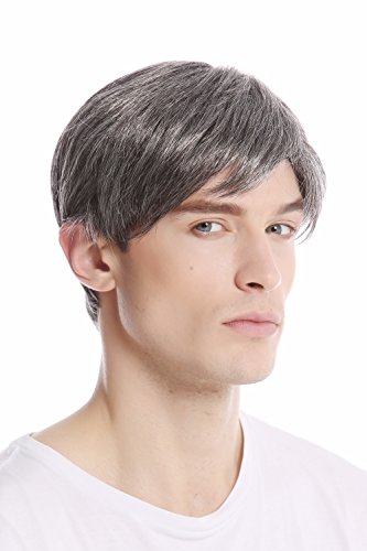 WIG ME UP - GFW994-44 Männer Herren Perücke kurz kurzhaarig Scheitel modisch Grau Dunkelgrau mit Schwarz von WIG ME UP