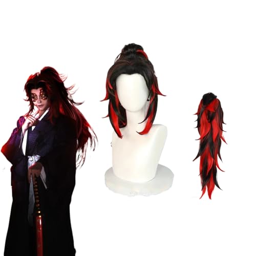 Anime Michikatsu Tsugikuni Cosplay Perücke für Demon Slayer lang schwarz rot mit Farbverlauf Kunstfaser Perücke für Erwachsene Männer Kinder Halloween Anime Party Weihnachtskarneval mit Perückenkappe Anime Michikatsu Tsugikuni Cosplay Perücke für Demon Slayer lang schwarz rot mit Farbverlauf Kunstfaser Perücke für Erwachsene Männer Kinder Halloween Anime Party Weihnachtskarneval mit Perückenkappe von Wigbiu