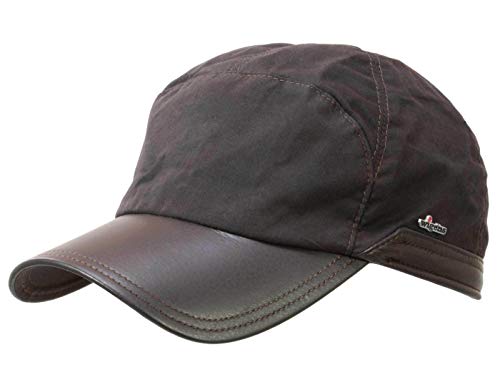 Wigens Bill Gore-Tex Baseballcap mit Ohrenklappen und Elchleder Schirm - Dunkelbraun (814) - 56-57 cm (M) von Wigens