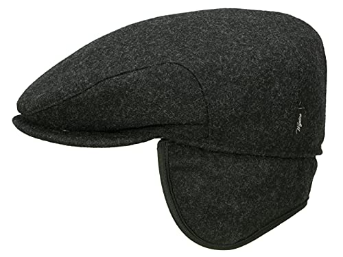 Wigens Christer Melton Flatcap mit Ohrenklappen aus Wolle - Anthrazit (907) - 56 cm von Wigens