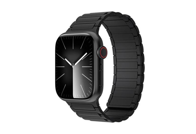 Wigento Smartwatch-Armband Für Apple Watch SE 2023 40mm Silikon Magnetschlaufe Arm Band Schwarz von Wigento