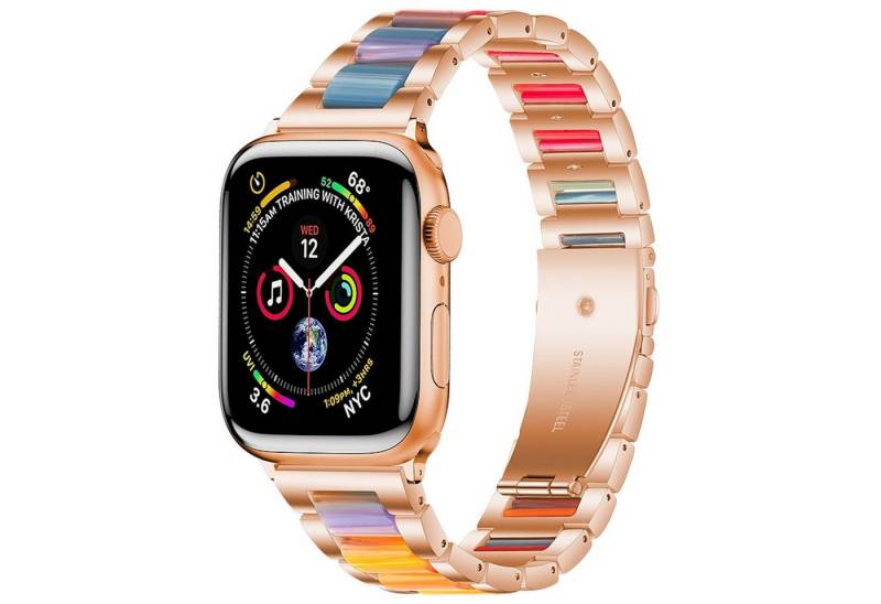 Wigento Smartwatch-Armband Für Apple Watch Series 11 10 42mm / 9 8 7 41mm Metall Design Armband von Wigento