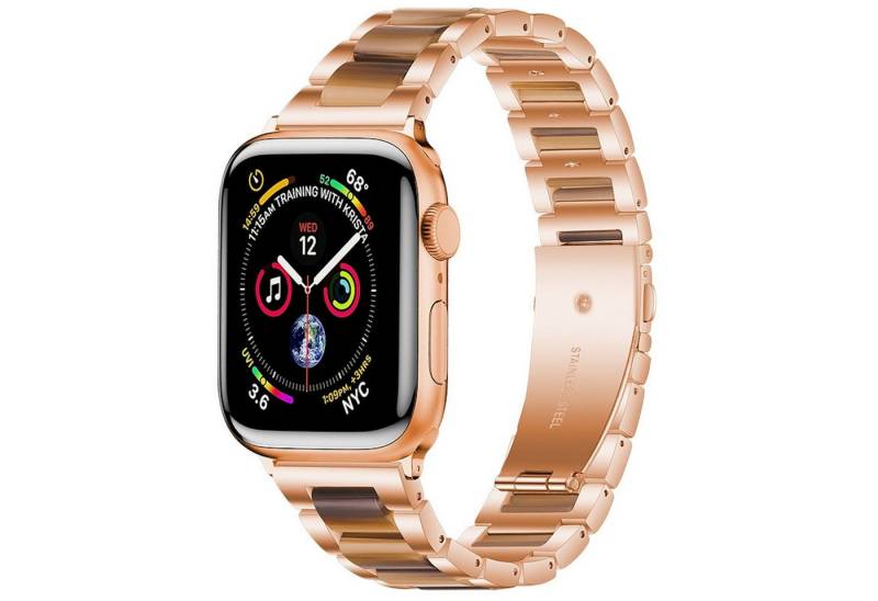 Wigento Smartwatch-Armband Für Apple Watch Series 11 10 42mm / 9 8 7 41mm Metall Design Armband von Wigento