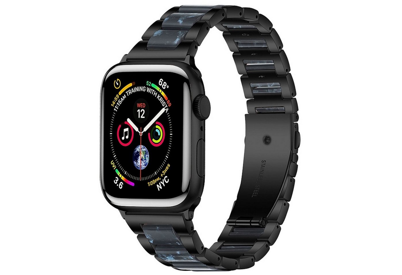 Wigento Smartwatch-Armband Für Apple Watch Series 11 10 42mm / 9 8 7 41mm Metall Design Armband von Wigento