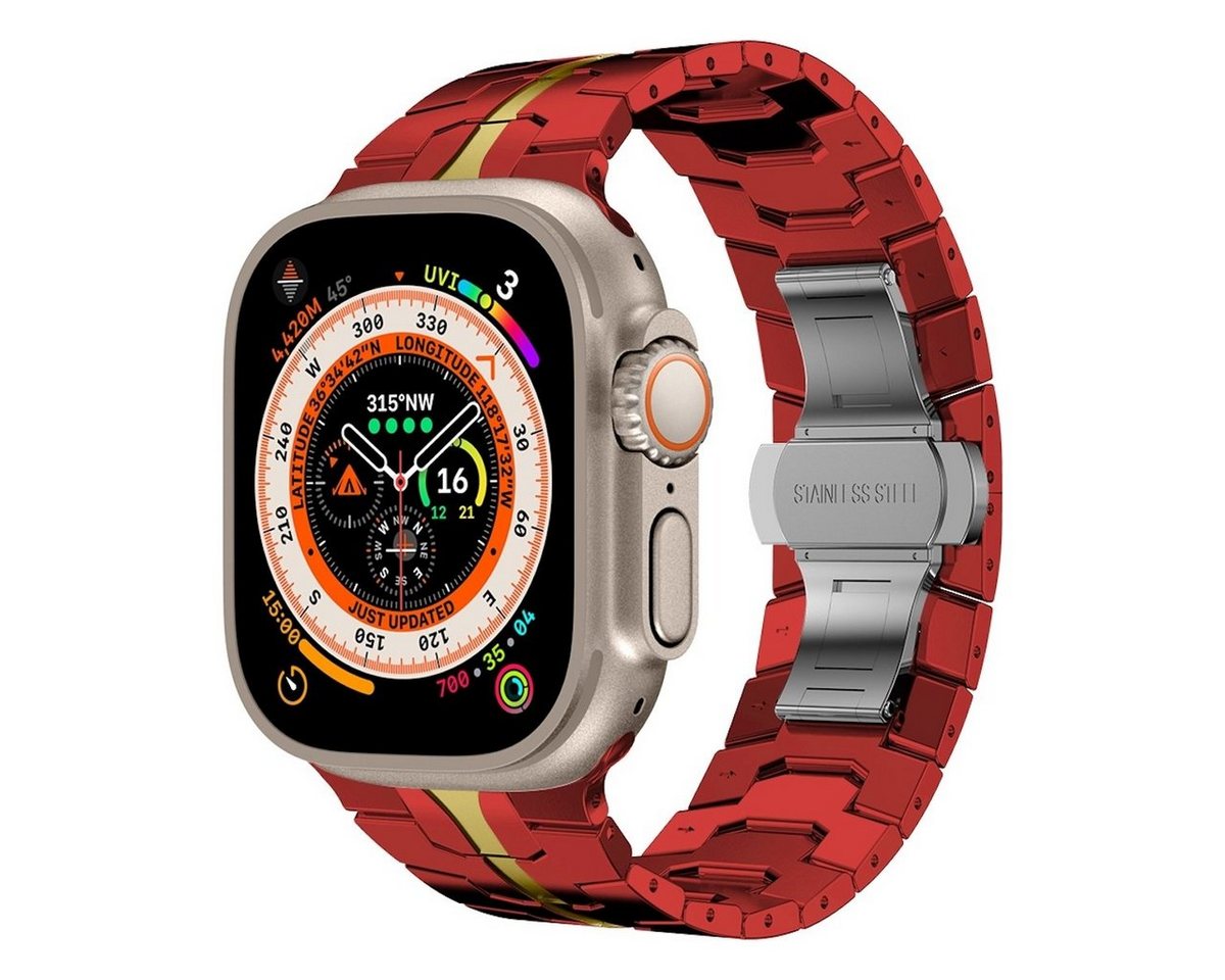 Wigento Smartwatch-Armband Für Apple Watch Ultra 1+ 2 49mm 9 8 7 45 / 6 SE 5 4 44 / 3 2 1 42 Band von Wigento