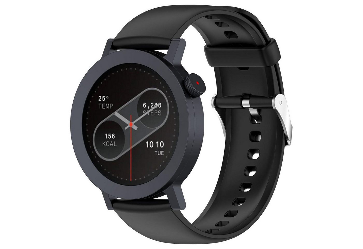 Wigento Smartwatch-Armband Für CMF Watch 3 Pro / CMF Watch Pro 2 Solid Silikon Armband Schwarz, Silikonarmband mit Schnellverschluss von Wigento