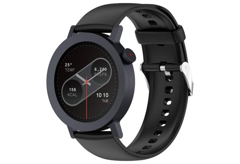 Wigento Smartwatch-Armband Für CMF Watch 3 Pro / CMF Watch Pro 2 Solid Silikon Armband Schwarz, Silikonarmband mit Schnellverschluss von Wigento