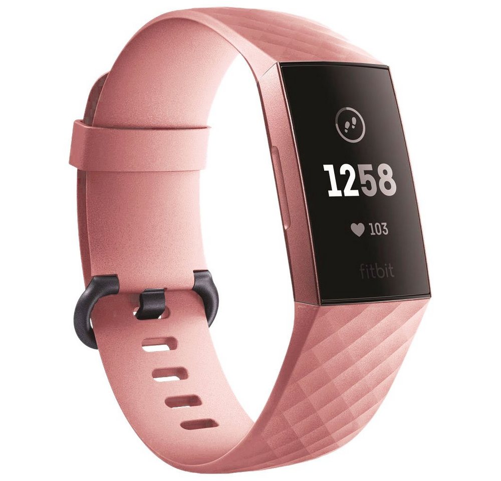 Wigento Smartwatch-Armband Für Fitbit Charge 3 / 4 Kunststoff / Silikon Armband für Männer / Größe L Pink Uhr von Wigento