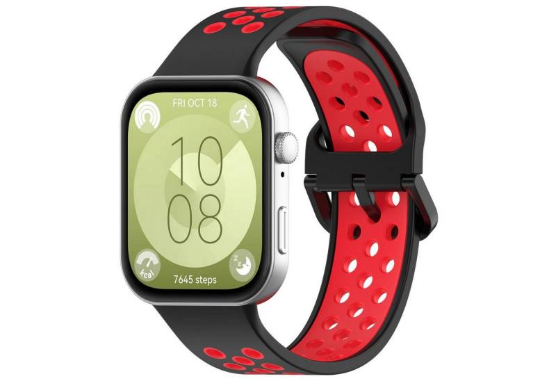 Wigento Smartwatch-Armband Für Huawei Watch Fit 4 / 4 Pro / 3 Two Color Silikon Sport Arm Band, Ersatz Austausch Silikon Sport Armband von Wigento