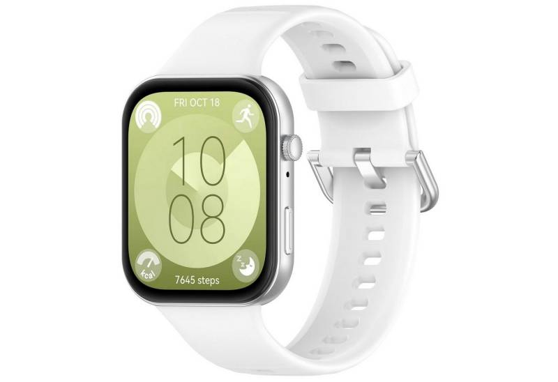 Wigento Smartwatch-Armband Für Huawei Watch Fit 4 / 4 Pro / 3 hochwertiges Silikon Armband Weiß, Ersatz Austausch Silikon Sport Armband von Wigento