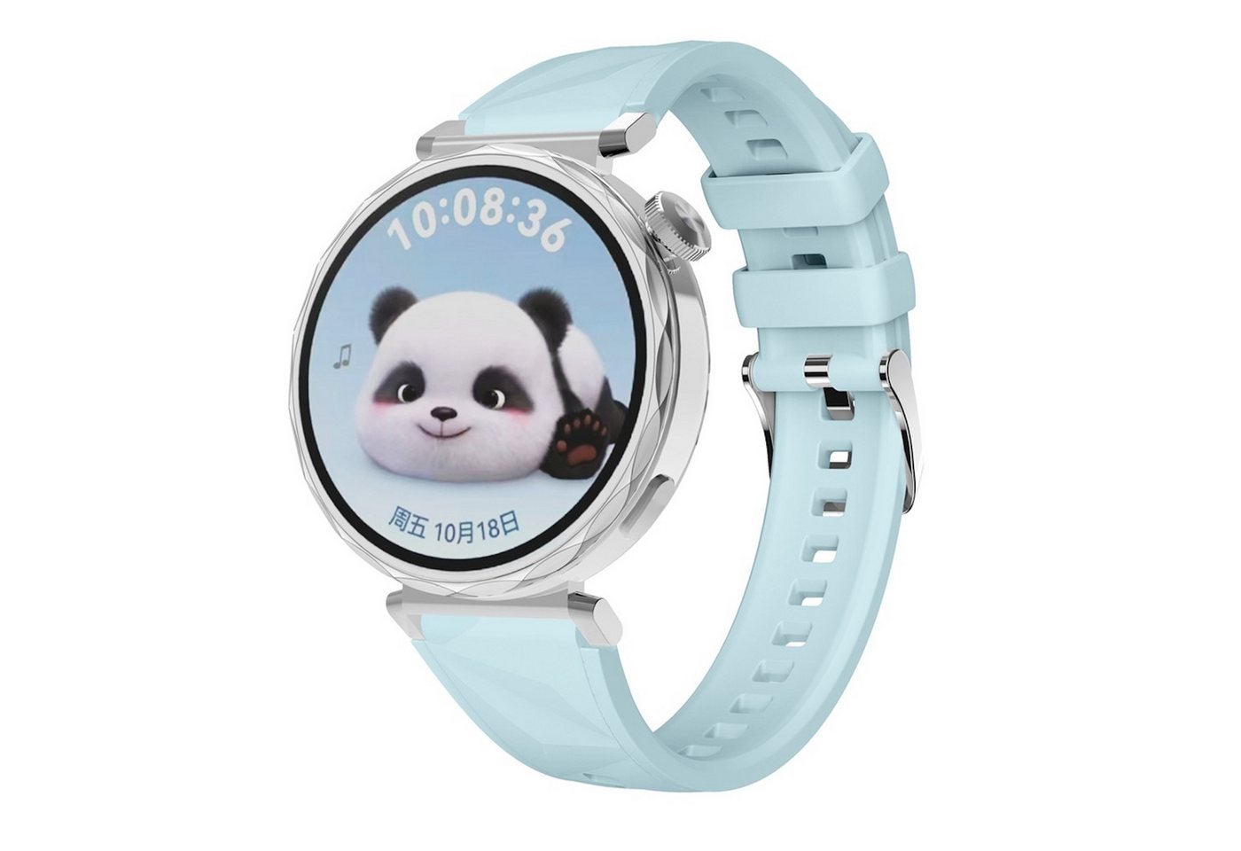 Wigento Smartwatch-Armband Für Huawei Watch GT 5 41mm Design 18mm Sport Silikon Armband Hellblau, Silikonarmband für sportlichen Komfort und Flexibilität von Wigento