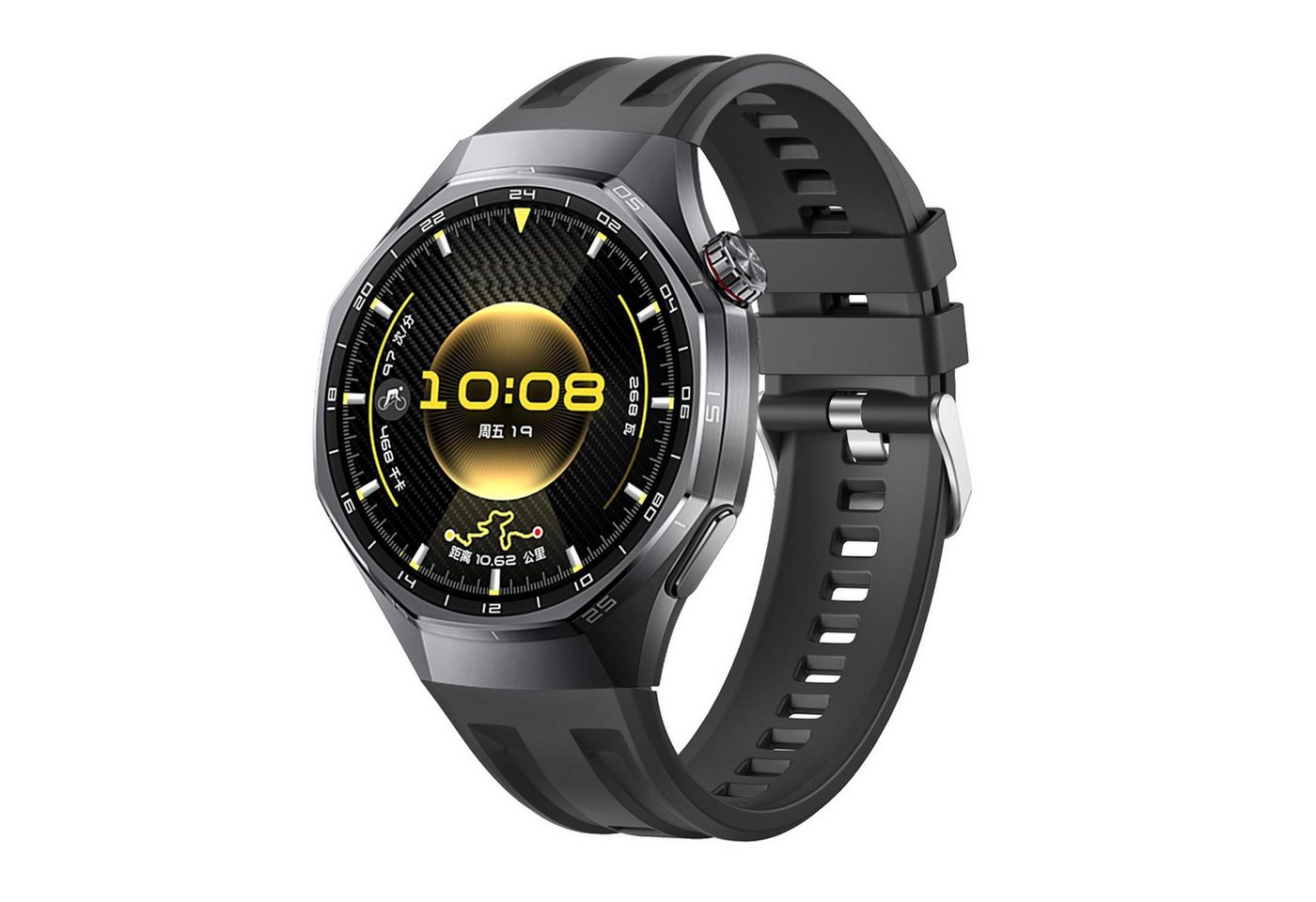 Wigento Smartwatch-Armband Für Huawei Watch GT 6 Pro Silikon Armband Seamless Dual Groove Schwarz, Schnellverschluss, verstellbar von Wigento