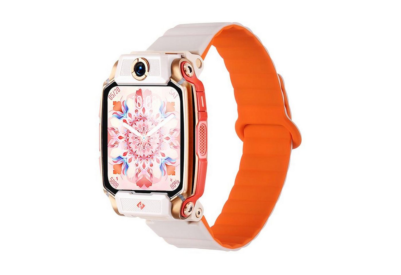 Wigento Smartwatch-Armband Für Imoo Watch Phone Series Two Color Magnetisches Silikon Armband, Magnetverschluss, zweifarbig, verstellbar von Wigento