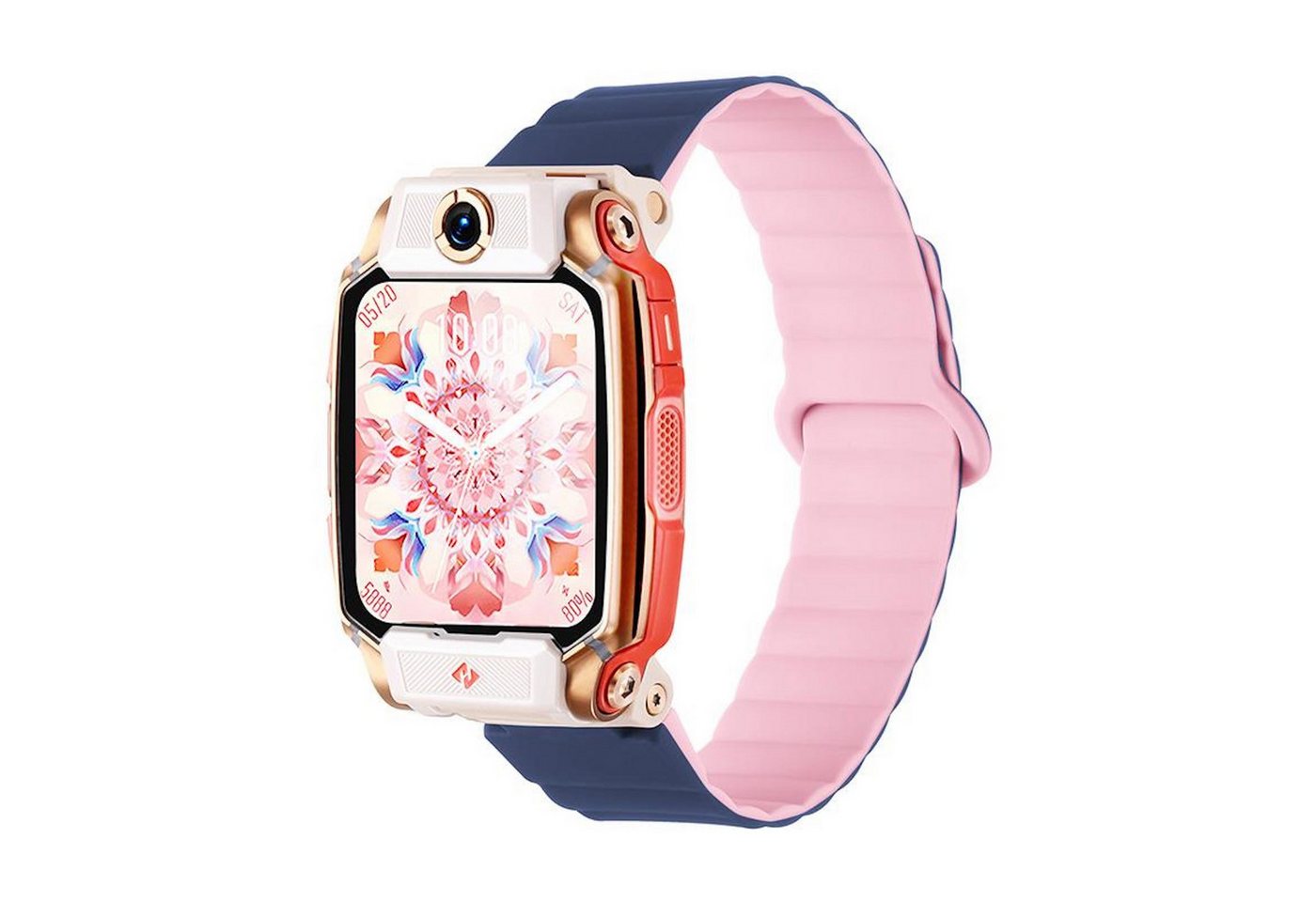 Wigento Smartwatch-Armband Für Imoo Watch Phone Series Two Color Magnetisches Silikon Armband, Magnetverschluss, zweifarbig, verstellbar von Wigento