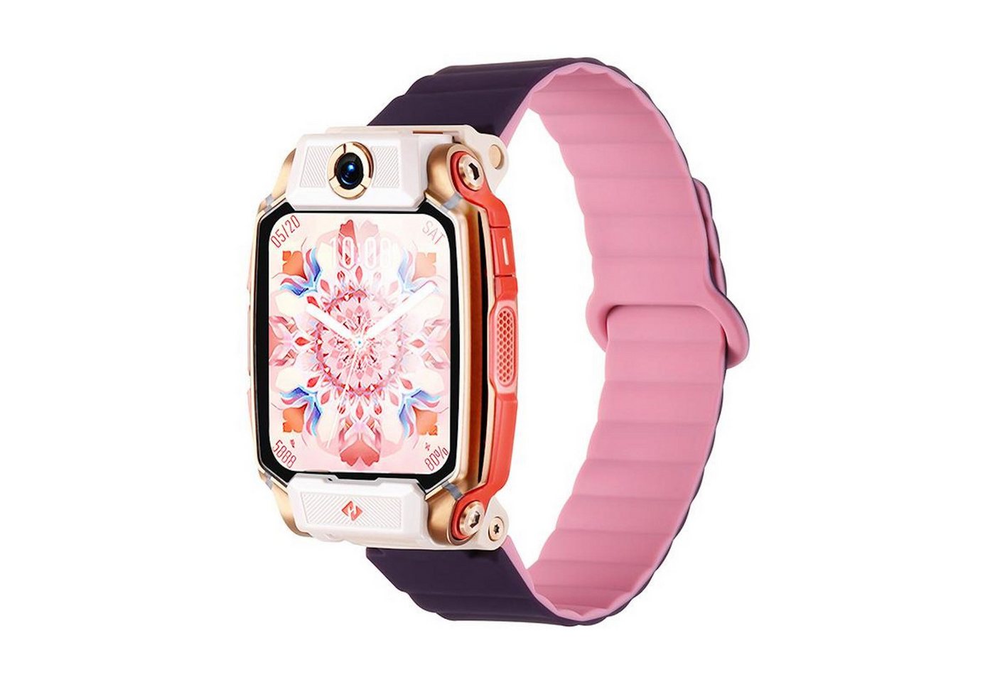 Wigento Smartwatch-Armband Für Imoo Watch Phone Series Two Color Magnetisches Silikon Armband, Magnetverschluss, zweifarbig, verstellbar von Wigento