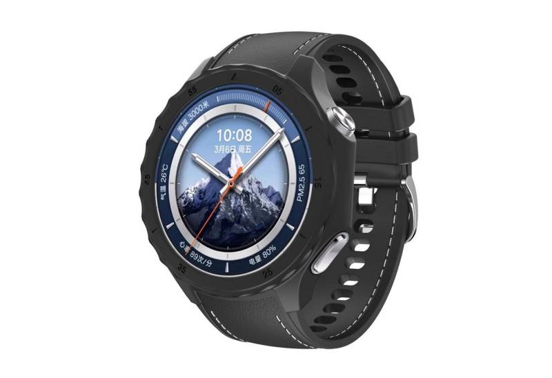 Wigento Smartwatch-Armband Für OPPO Watch X2 Silikon Hülle mit integriertem Armband Schwarz, Integriertes Case, verstellbar, wasserabweisend von Wigento