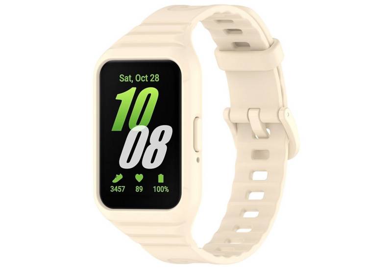Wigento Smartwatch-Armband Für Samsung Galaxy Fit 3 TPU Ersatz Armband mit integriertem Gehäuse von Wigento