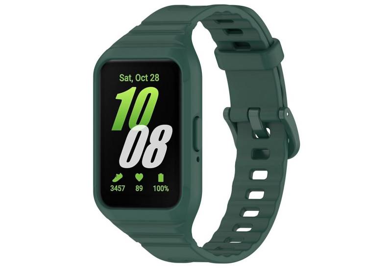 Wigento Smartwatch-Armband Für Samsung Galaxy Fit 3 TPU Ersatz Armband mit integriertem Gehäuse von Wigento