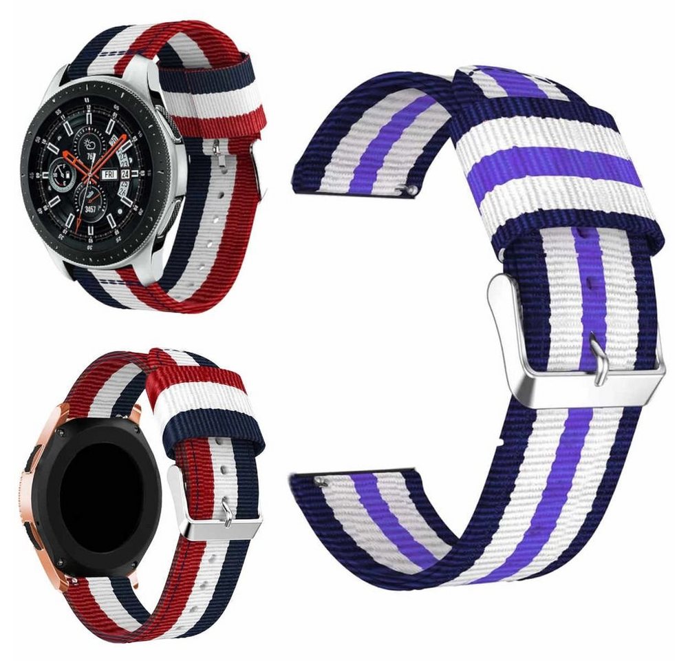 Wigento Smartwatch-Armband Für Samsung Galaxy Watch FE 6 5 4 Normal Pro Classic Nylon Armband von Wigento