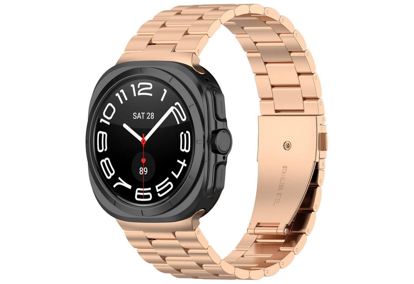 Wigento Smartwatch-Armband Für Samsung Galaxy Watch 8 / 8 Classic Edelstahl Arm Band Rose Gold, Three Beads Edelstahlarmband mit Entfernungswerkzeug Wigento Smartwatch-Armband Für Samsung Galaxy Watch 8 / 8 Classic Edelstahl Arm Band Rose Gold, Three Beads Edelstahlarmband mit Entfernungswerkzeug von Wigento