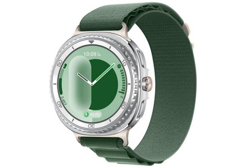 Wigento Smartwatch-Armband Für Samsung Galaxy Watch 8 / 8 Classic Loop Nylon Armband Grün, Verstellbar, atmungsaktiv, langlebig von Wigento
