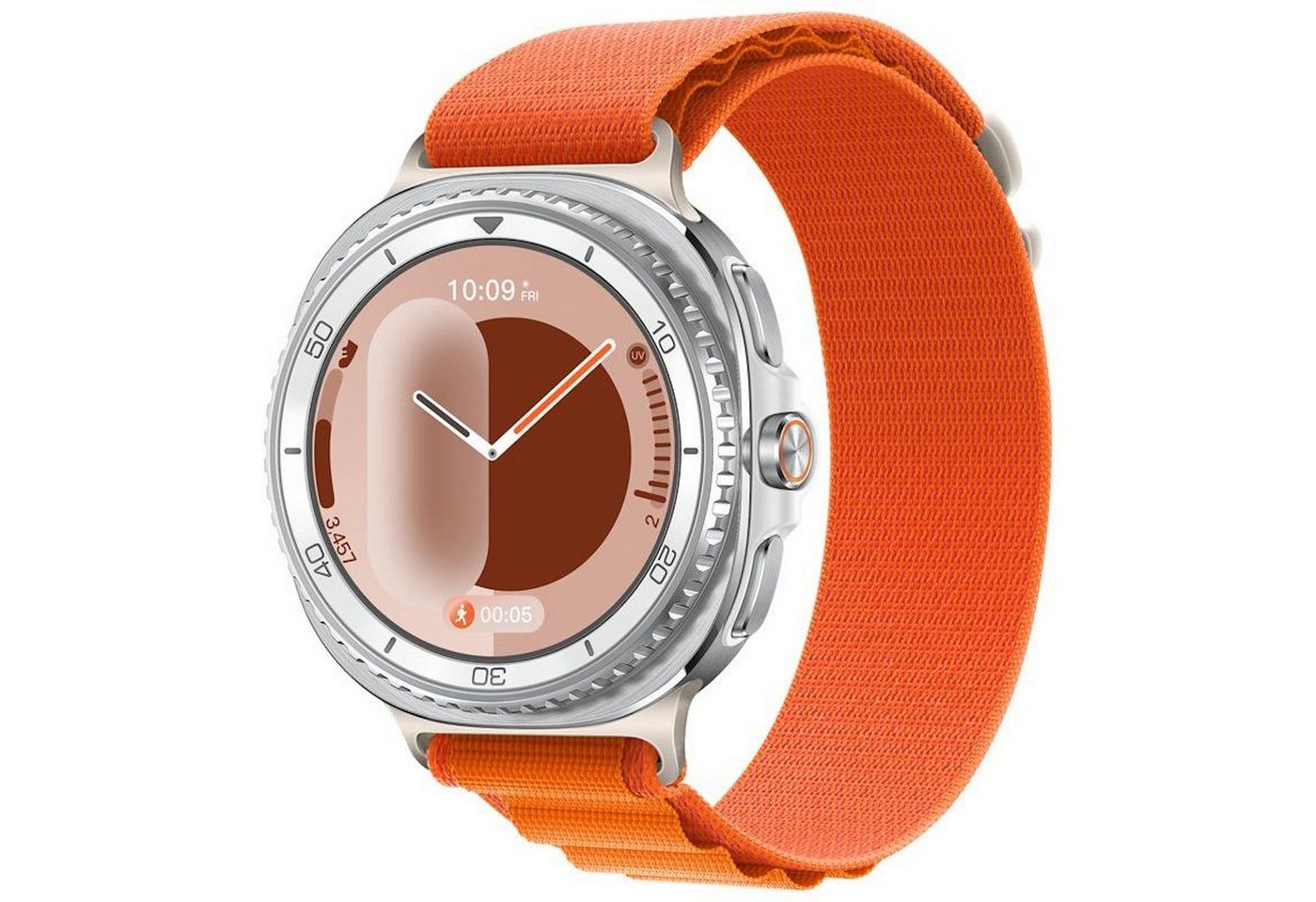 Wigento Smartwatch-Armband Für Samsung Galaxy Watch 8 / 8 Classic Loop Nylon Armband Orange, Verstellbar, atmungsaktiv, langlebig von Wigento