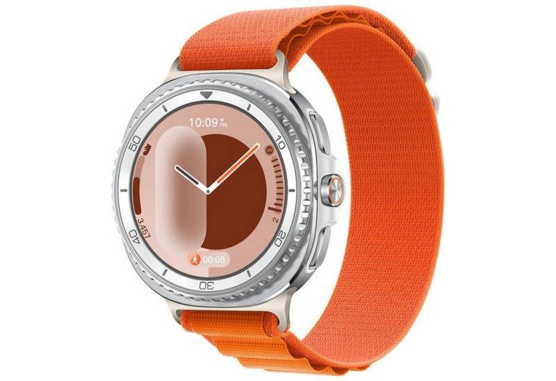 Wigento Smartwatch-Armband Für Samsung Galaxy Watch 8 / 8 Classic Loop Nylon Armband Orange, Verstellbar, atmungsaktiv, langlebig von Wigento