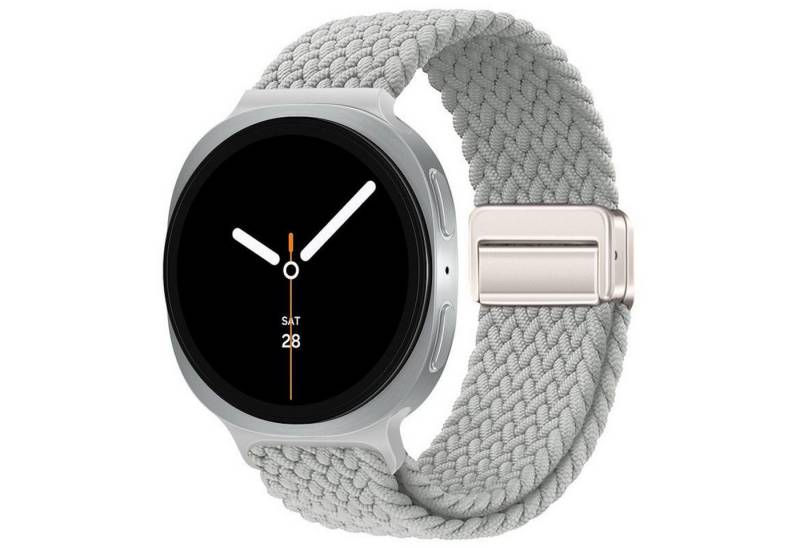 Wigento Smartwatch-Armband Für Samsung Galaxy Watch 8 / 8 Classic Magnetisches Nylon Armband Weiß, Atmungsaktiv, verstellbar, magnetisch von Wigento