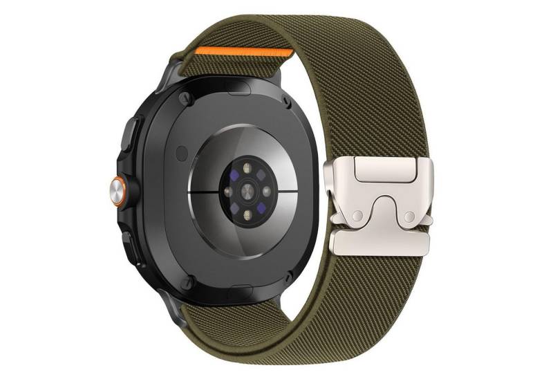 Wigento Smartwatch-Armband Für Samsung Galaxy Watch 8 / 8 Classic Stretch Nylon Armband Grün, Elastisch, atmungsaktiv, verstellbar von Wigento