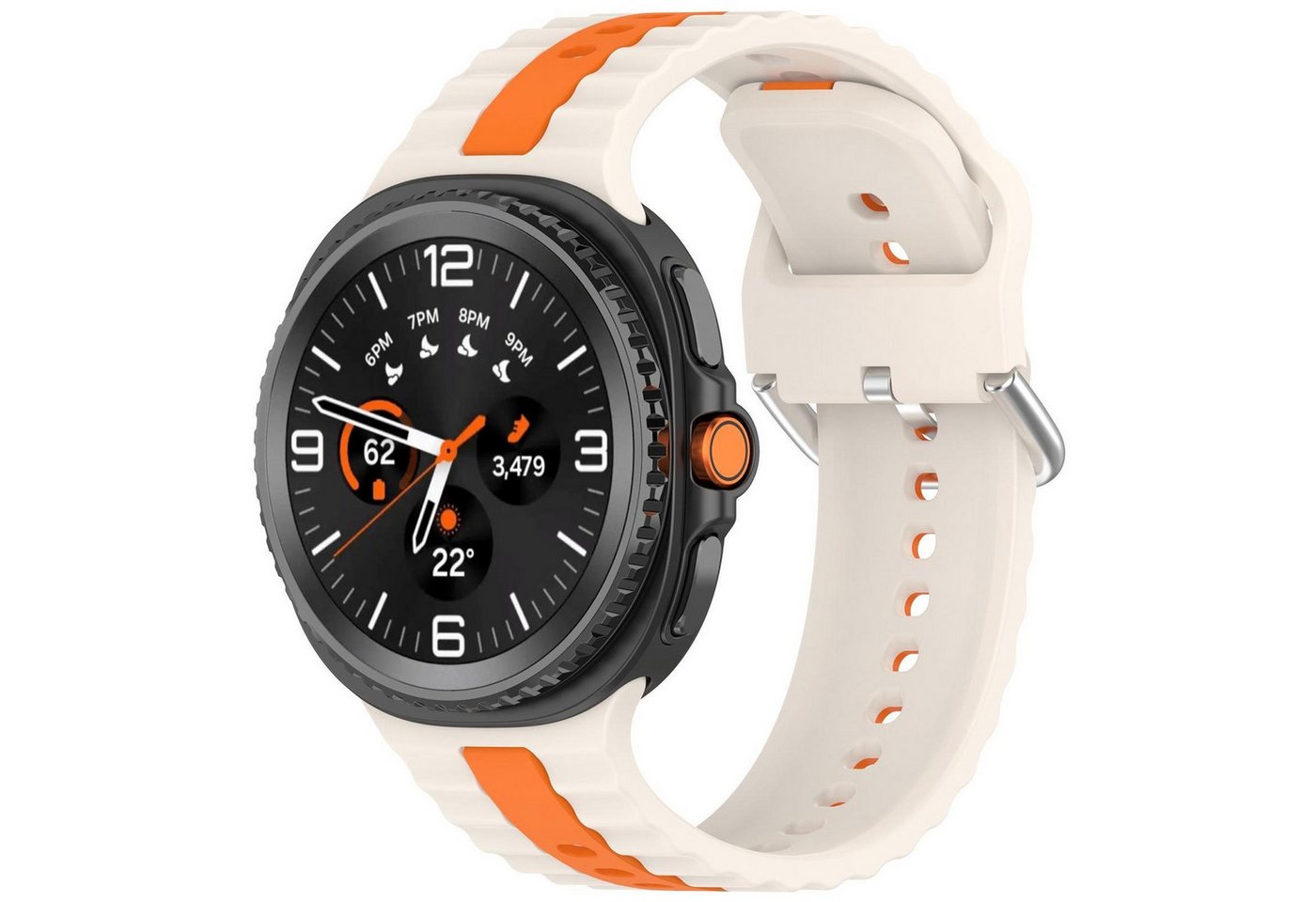 Wigento Smartwatch-Armband Für Samsung Galaxy Watch 8 / 8 Two Color Silikon Band Beige / Orange, Zweifarbiges Silikon Armband mit vertikalem Design Wigento Smartwatch-Armband Für Samsung Galaxy Watch 8 / 8 Two Color Silikon Band Beige / Orange, Zweifarbiges Silikon Armband mit vertikalem Design von Wigento