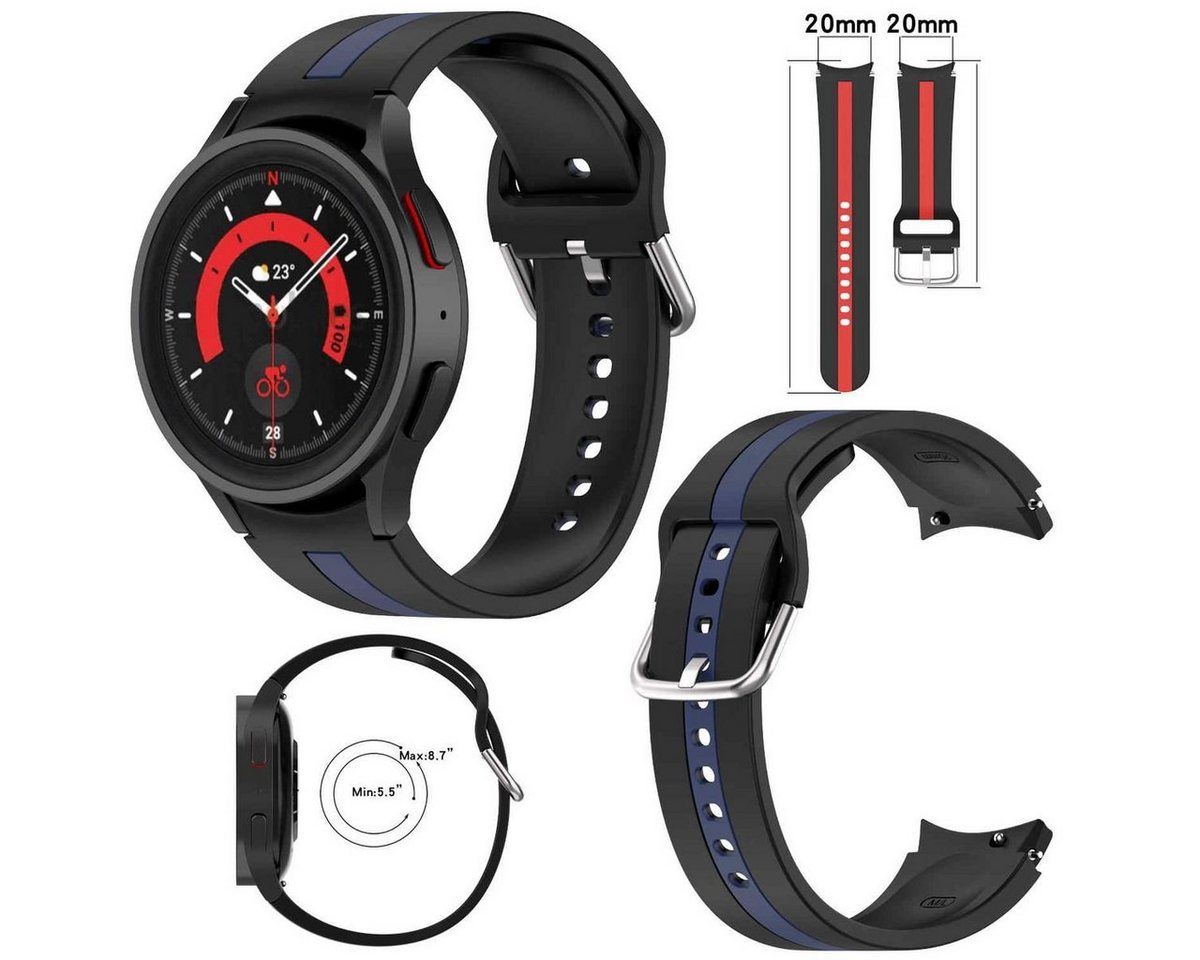 Wigento Smartwatch-Armband Für Samsung Galaxy Watch FE 6 5 4 Normal Pro Classic Silikon Armband Wigento Smartwatch-Armband Für Samsung Galaxy Watch FE 6 5 4 Normal Pro Classic Silikon Armband von Wigento