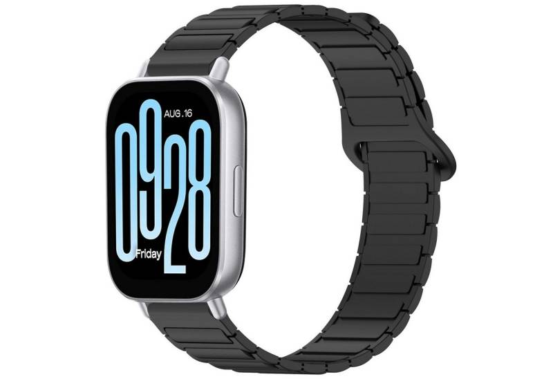Wigento Smartwatch-Armband Für Xiaomi Redmi Watch 5 Active Two Color Magnetisches Armband Schwarz, Zweifarbiges Silikonband mit Magnetverschluss von Wigento
