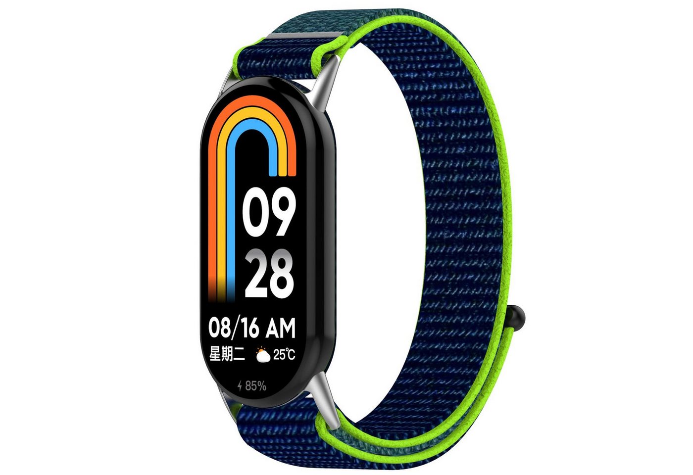 Wigento Smartwatch-Armband Für Xiaomi Smart Band 10 / 9 / 9 NFC Design Nylon Klettverschluss Band von Wigento