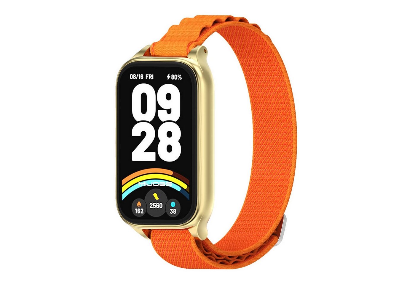 Wigento Smartwatch-Armband Für Xiaomi Smart Band 9 Active / Redmi Band 3 Nylon Band Metallrahmen, Nylon, atmungsaktiv, verstellbar von Wigento