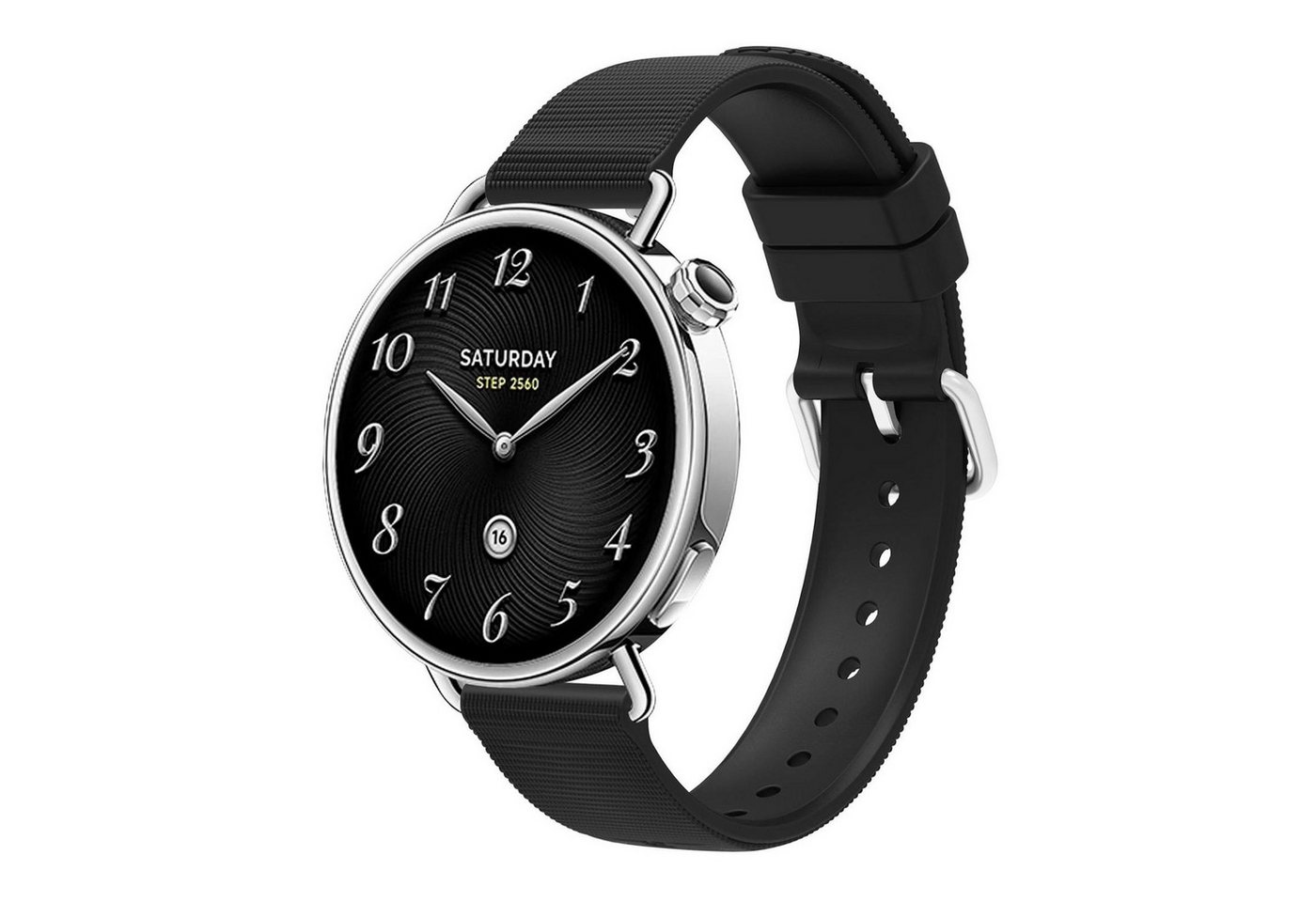 Wigento Smartwatch-Armband Für Xiaomi Watch S4 41mm Silikon Armband mit Struktur Design Schwarz, Struktur Design, Schnellverschluss, Weiches Silikon von Wigento