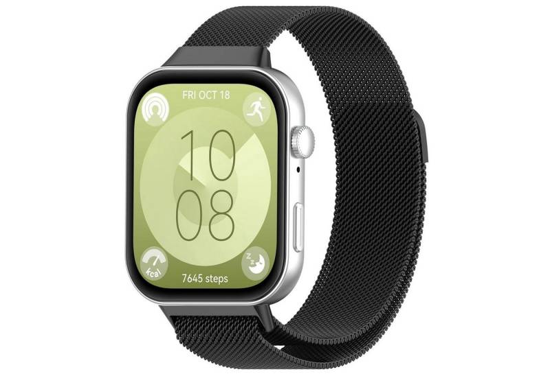 Wigento Smartwatch-Armband Milanese Metal Smart Watch Arm Band für Huawei Watch Fit 4 / 4 Pro / 3 von Wigento