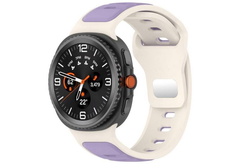 Wigento Smartwatch-Armband Silikon Dual Color Armband für Samsung Galaxy Watch 8 / 8 Classic, Zweifarbig, Atmungsaktiv, Schnellverschluss, Flexibel von Wigento
