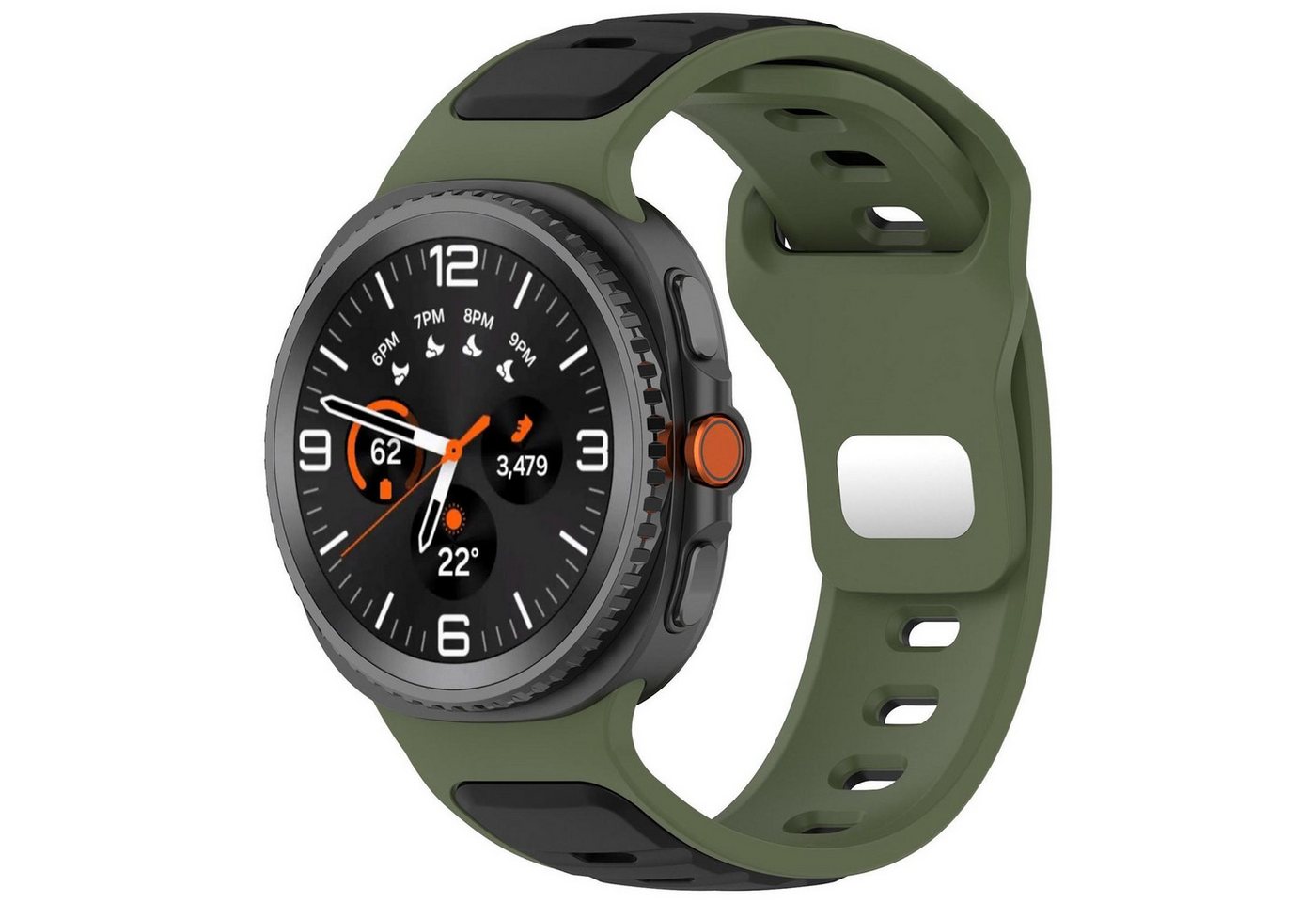 Wigento Smartwatch-Armband Silikon Dual Color Armband für Samsung Galaxy Watch 8 / 8 Classic, Zweifarbig, Atmungsaktiv, Schnellverschluss, Flexibel von Wigento