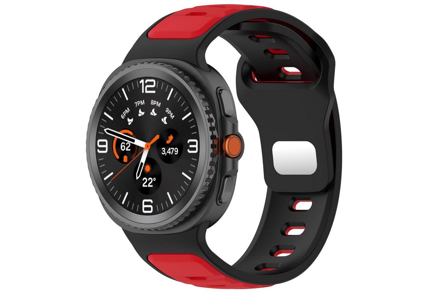 Wigento Smartwatch-Armband Silikon Dual Color Armband für Samsung Galaxy Watch 8 / 8 Classic, Zweifarbig, Atmungsaktiv, Schnellverschluss, Flexibel von Wigento