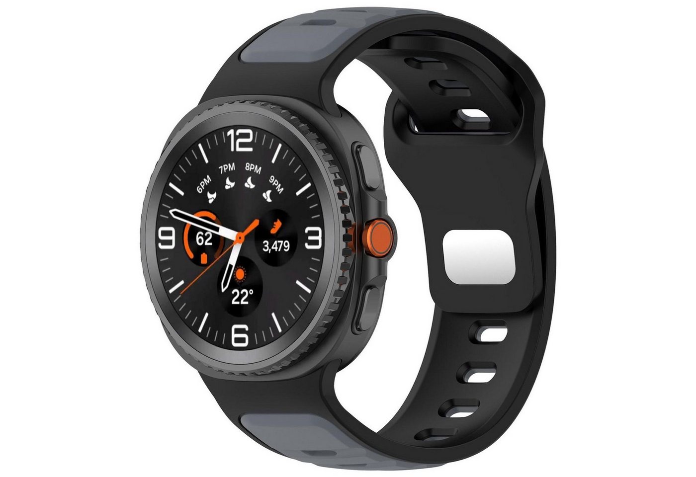 Wigento Smartwatch-Armband Silikon Dual Color Armband für Samsung Galaxy Watch 8 / 8 Classic, Zweifarbig, Atmungsaktiv, Schnellverschluss, Flexibel von Wigento