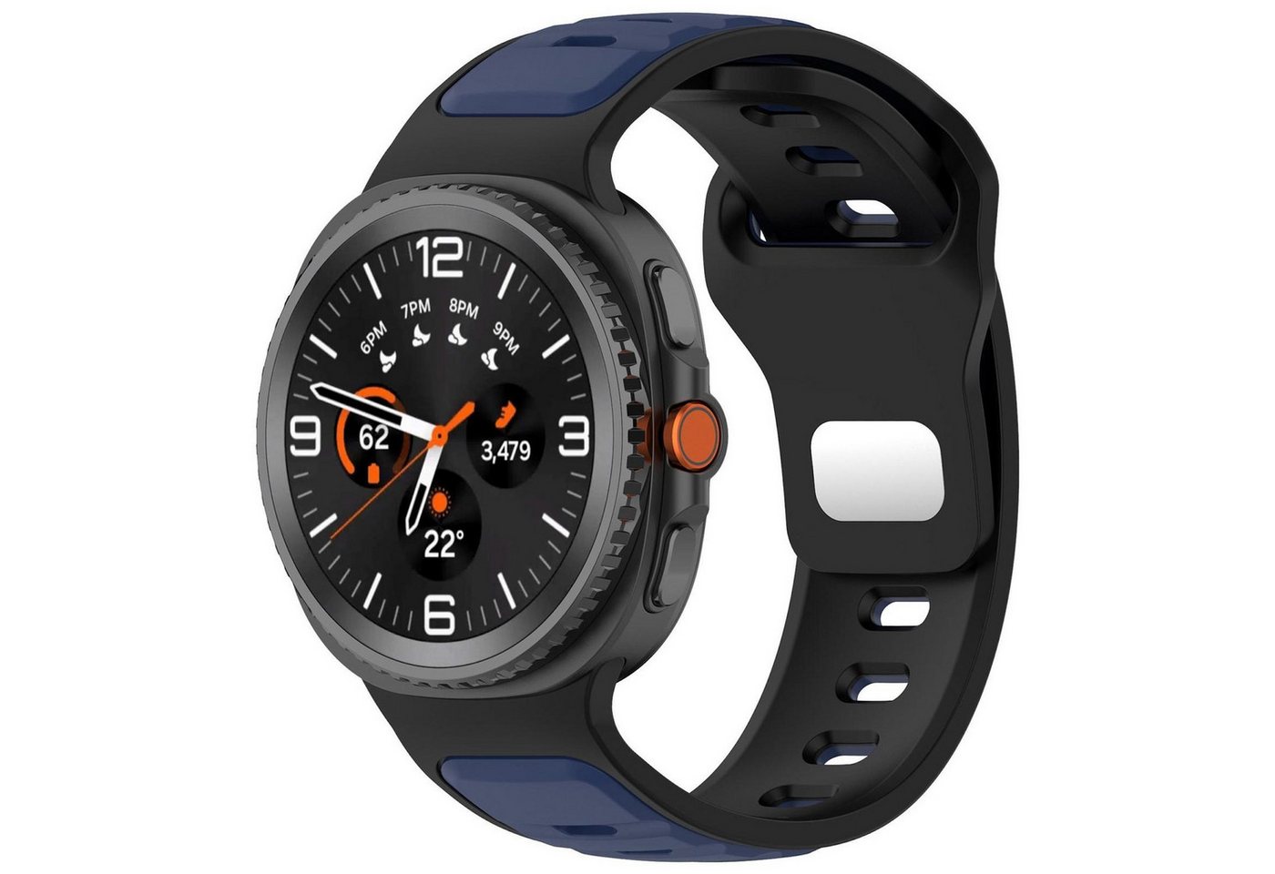 Wigento Smartwatch-Armband Silikon Dual Color Armband für Samsung Galaxy Watch 8 / 8 Classic, Zweifarbig, Atmungsaktiv, Schnellverschluss, Flexibel von Wigento