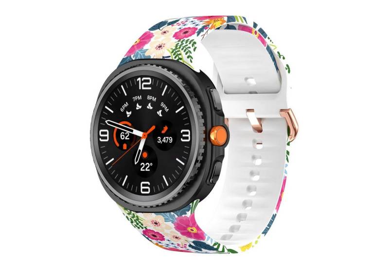 Wigento Smartwatch-Armband Silikon Motiv Design Armband für Samsung Galaxy Watch 8 / 8 Classic, Hautfreundlich, verstellbar, waschbar von Wigento