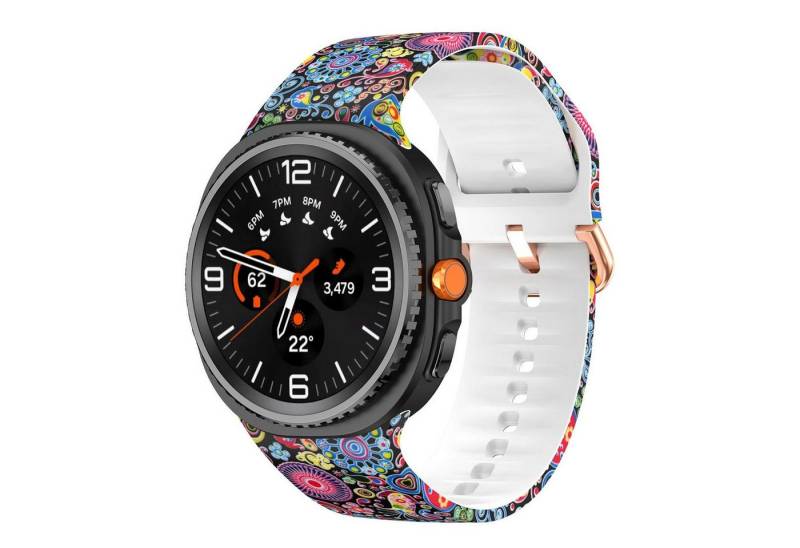 Wigento Smartwatch-Armband Silikon Motiv Design Armband für Samsung Galaxy Watch 8 / 8 Classic, Hautfreundlich, verstellbar, waschbar von Wigento